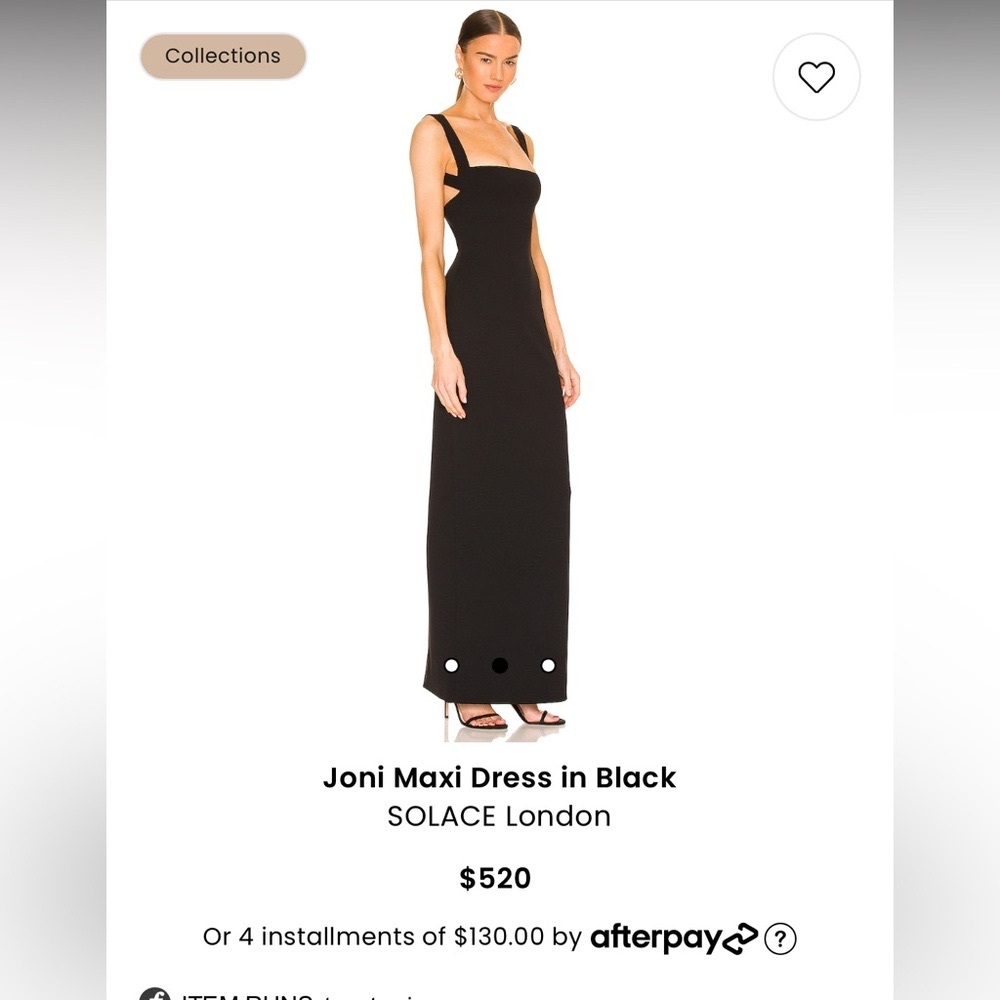 Brand new Solace London Joni Maxi Dress in black - US 8/UK 12 (never worn)
